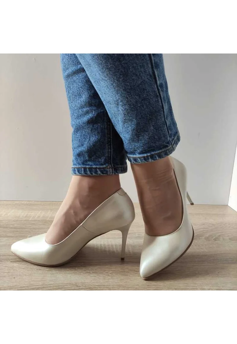 Елегантни дамски обувки  3527 Beige Mother of Perl - Бежови