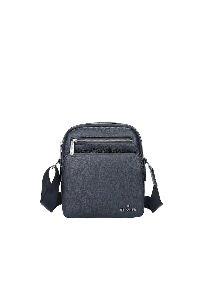Кожена чанта през рамо с джобове