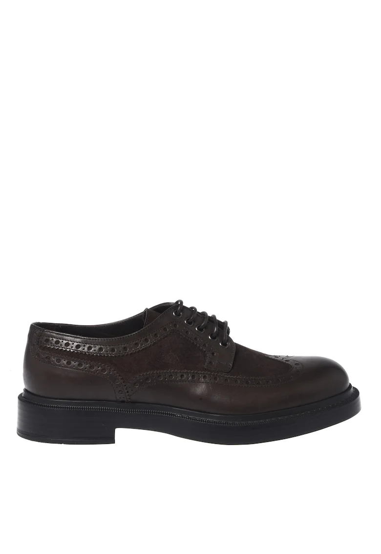 Обувки Brogue от кожа и велур