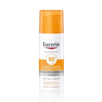 ЕУЦЕРИН СЪН ФОТОЕЙДЖИНГ КОНТРОЛ Слънцезащитен гел - крем за лице SPF50+ светъл 50 мл.