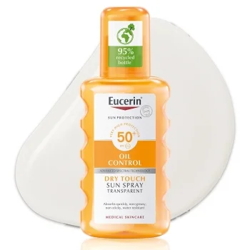 ЕУЦЕРИН СЪН ОЙЛ КОНТРОЛ Прозрачен слънцезащитен спрей за тяло SPF50 200 мл.