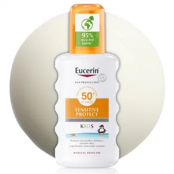 ЕУЦЕРИН СЪН СЕНЗИТИВ ПРОТЕКТ Слънцезащитен спрей за деца SPF50+ 200 мл.