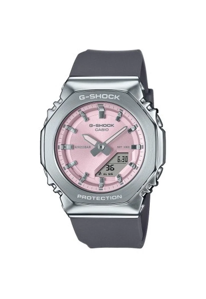 Часовник  G-SHOCK GM-S2110-4AER - сив - розов - каучукова каишка - водоустойчив 20 ATM