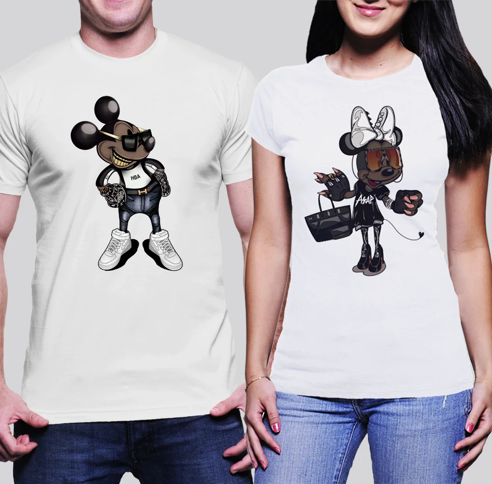 Комплект тениски за влюбени - Hard Mickey и Hard Minnie Mouse
