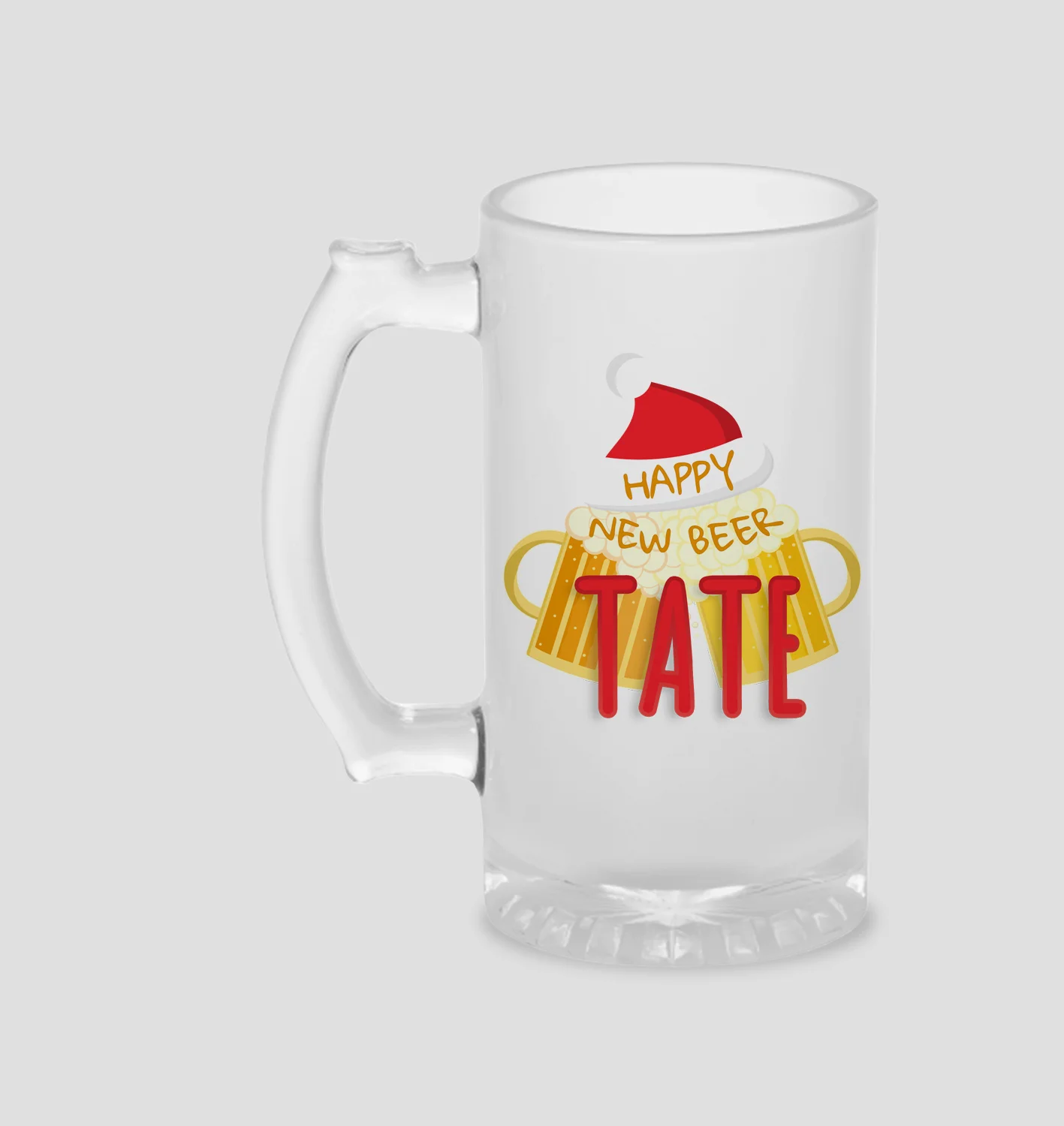 Стъклена халба за бира - Happy New Beer Тате