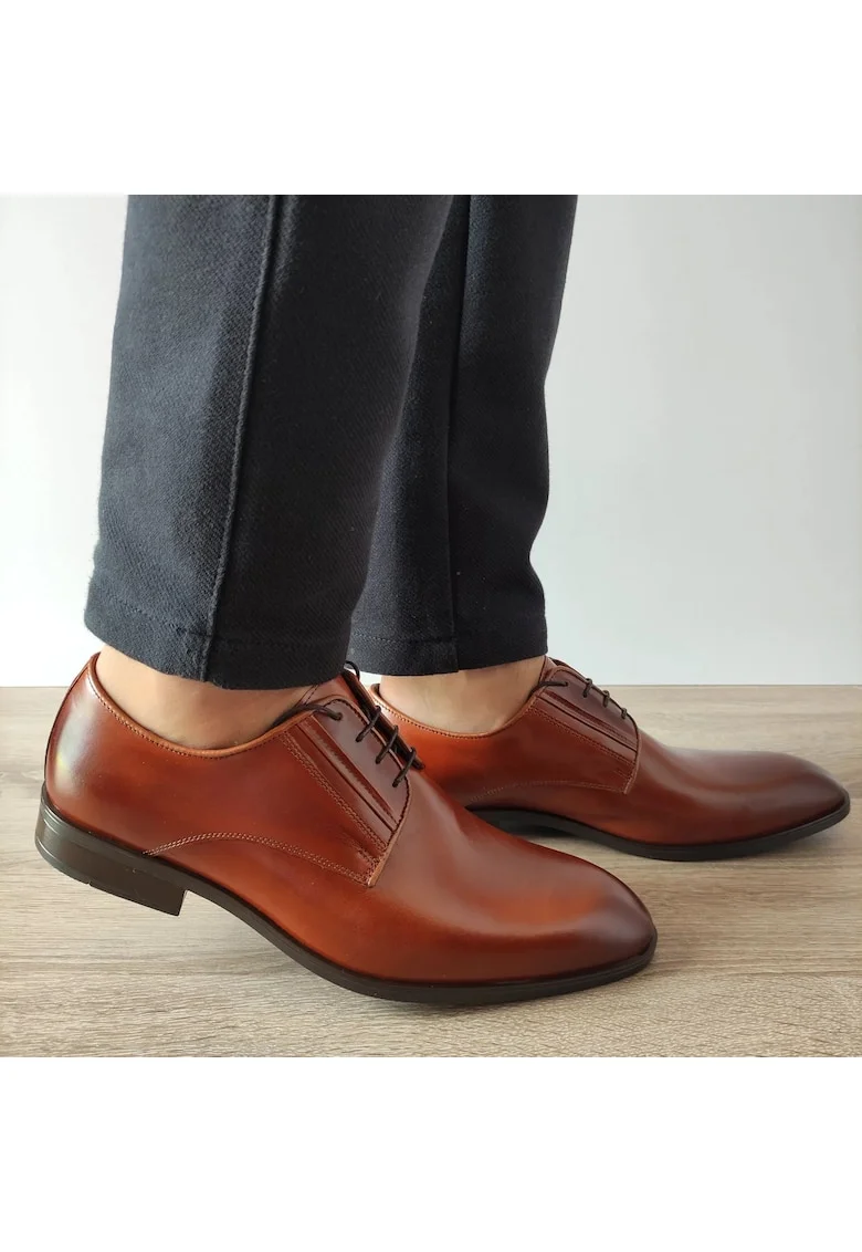 A140-1946 Мъжки елегантни обувки Cognac Brown - Cognac Brown