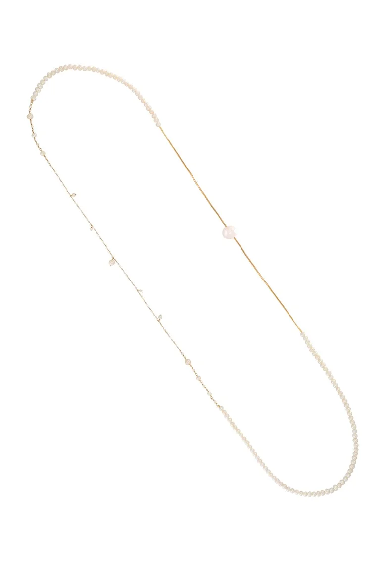 14K/20 Gold-filled Long Necklace With Freshwater Pearls