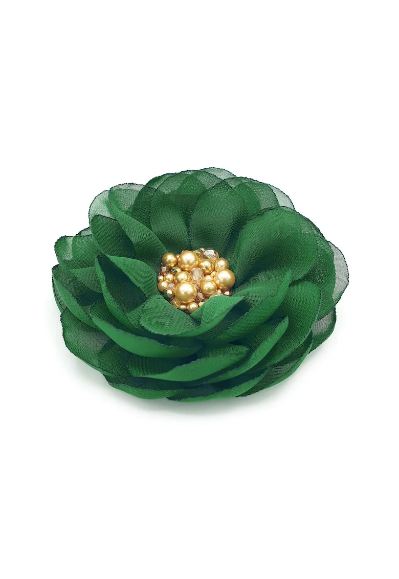 Елегантна брошка голямо цвете - Хоризми - Green Floral Charm