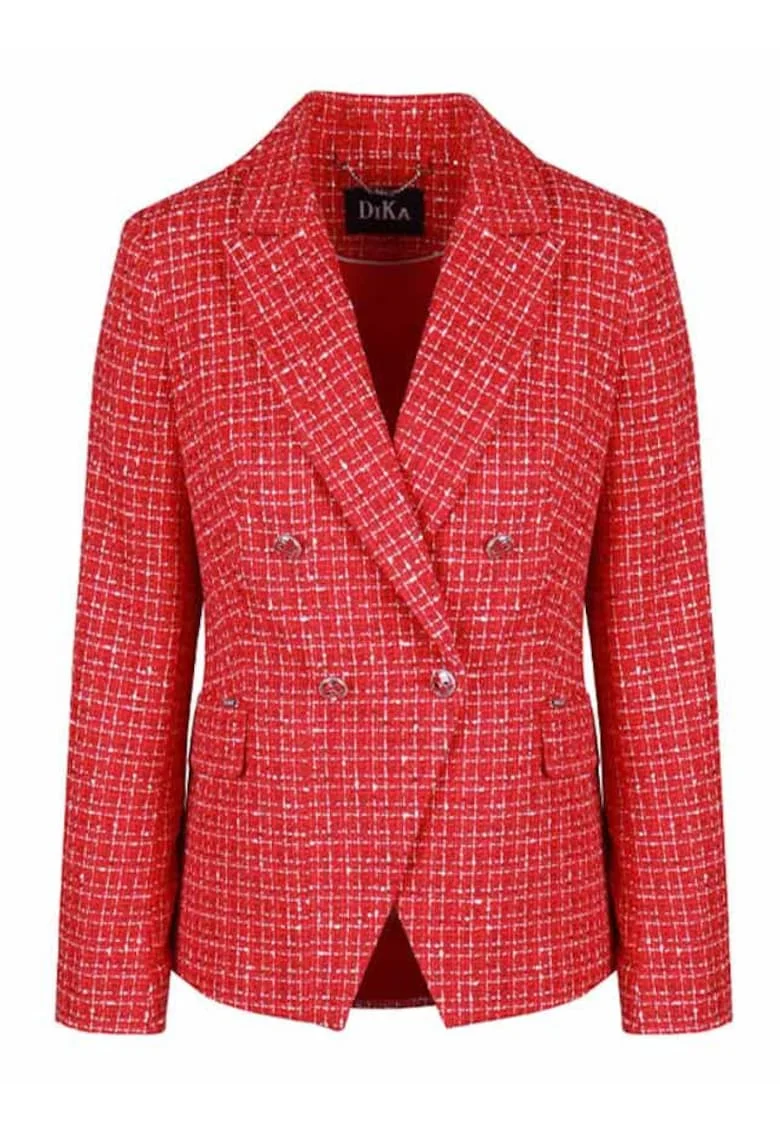Tweed Blazer With Notched Lapels
