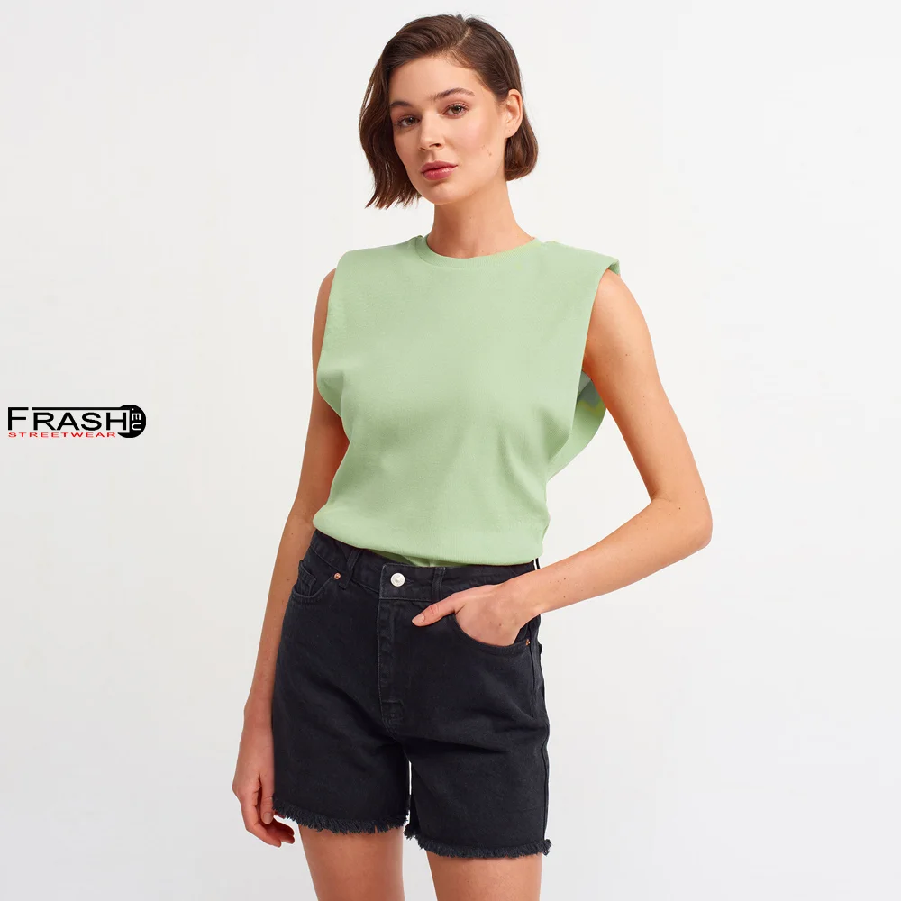 Дамски рипсен потник с подплънки, oversize, Ft3022-1