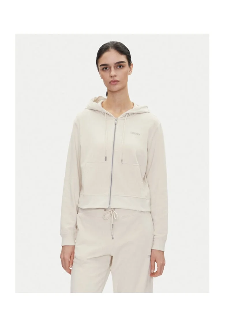 Дамски спортен суитшърт Dkny - DP5J9588 - памук/полиестер - бежов