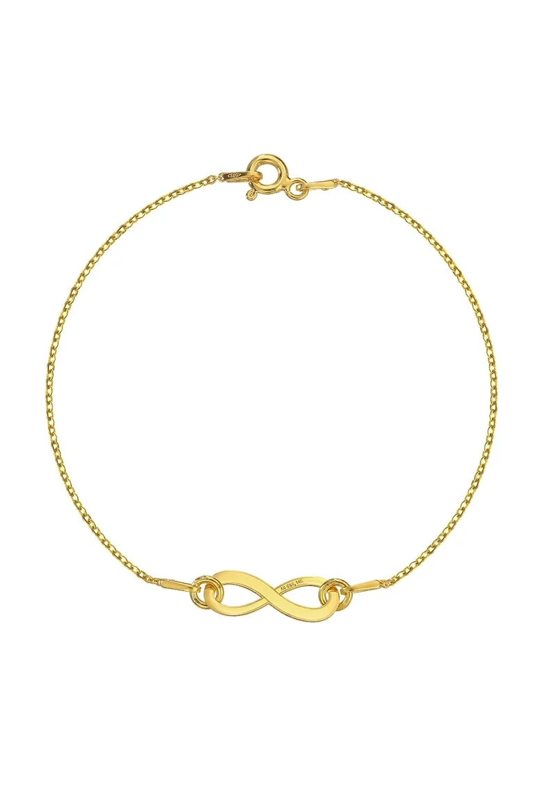 Златна гривна 585 - 14K с талисман Infinity - 18 CM