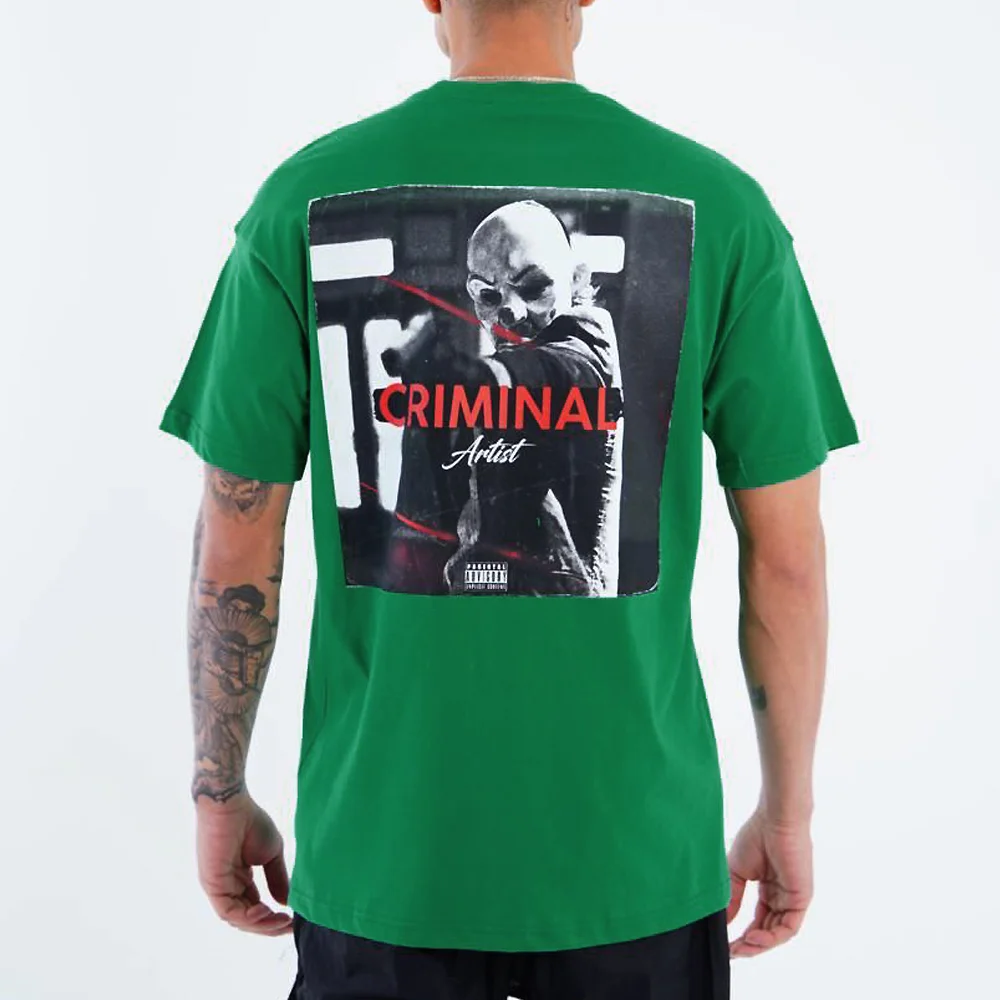 Мъжка тениска criminal зеленa Oversize, Ft7046