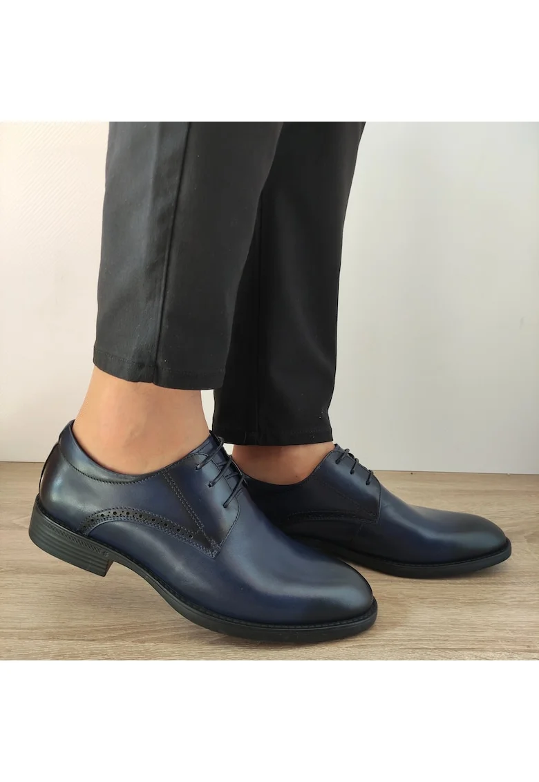 Елегантни мъжки обувки  Hkh2558 Blue - Сини
