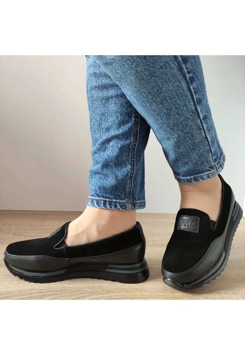 Ежедневни дамски обувки  5013-1 Black + Velvet - Черно + Velvet