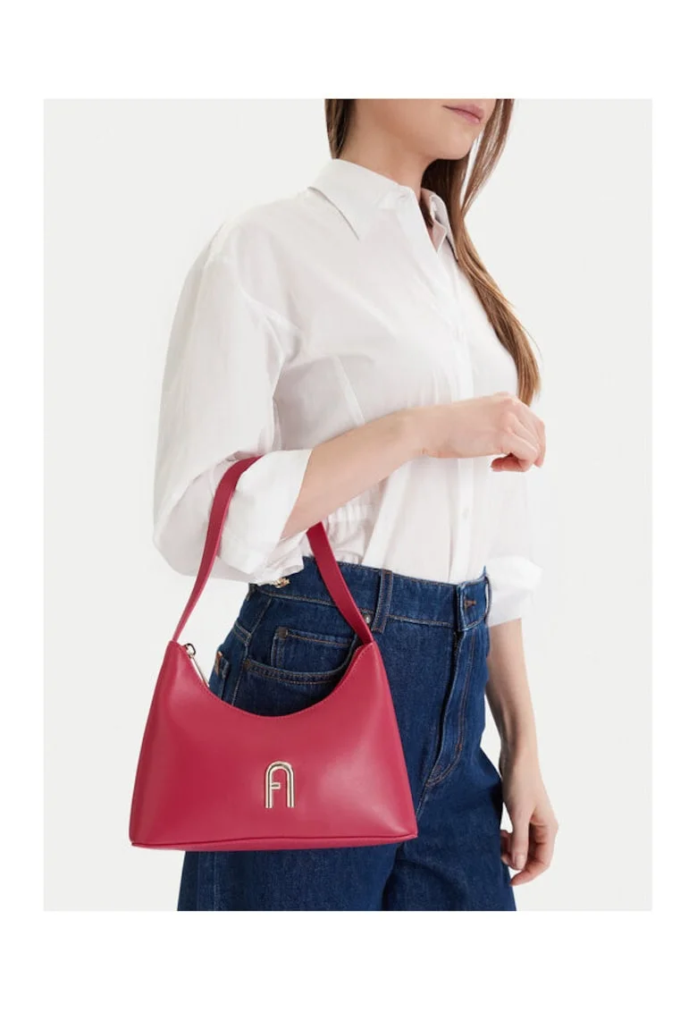 Дамска чанта  Velvet Pink Diamante Mini - естествена кожа - 30x20см