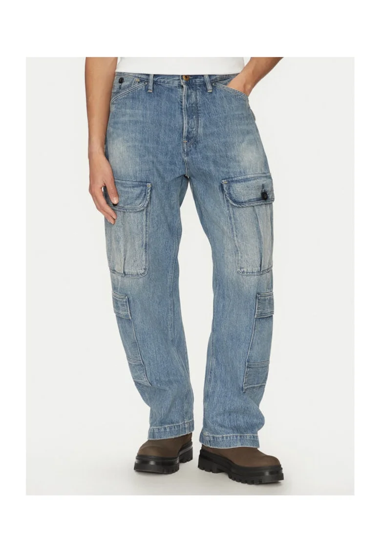 Мъжки панталон G Star Raw - D26111-D499 - памук - син