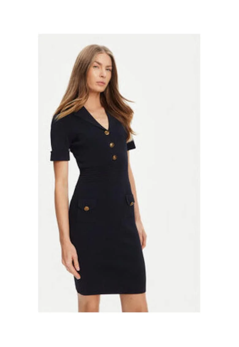 Knitted Dress With V Neckline