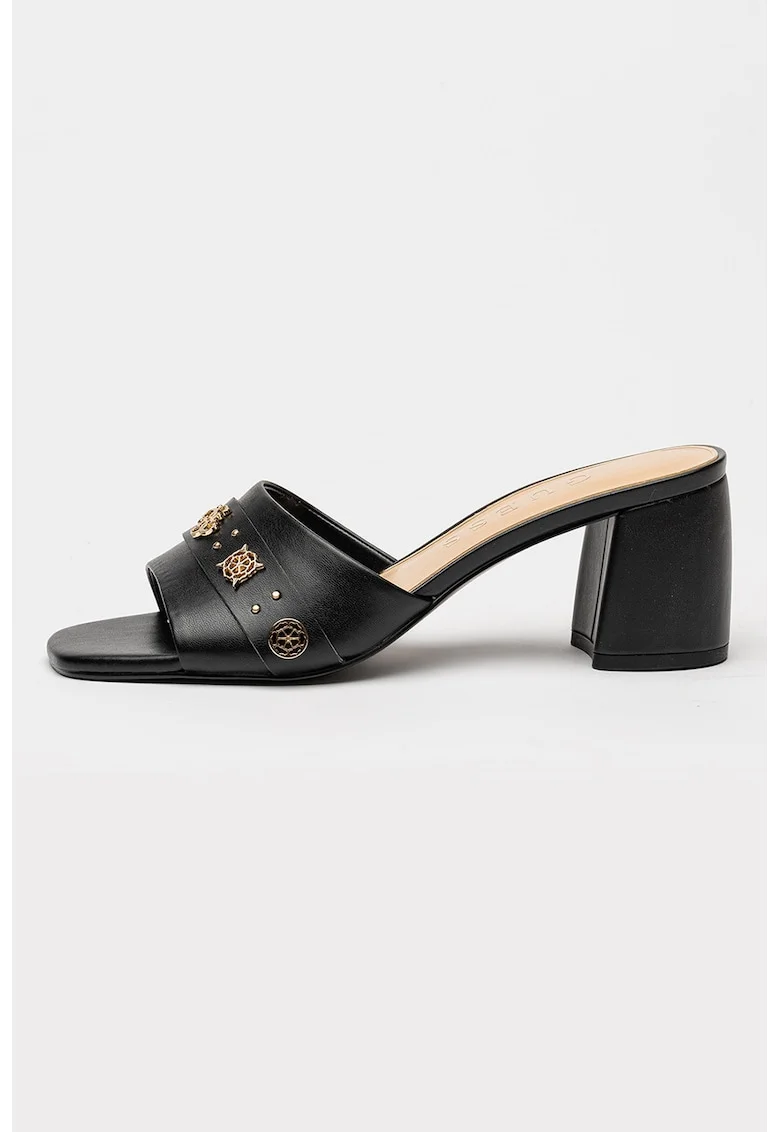 Сабо от еко кожа с метално лого