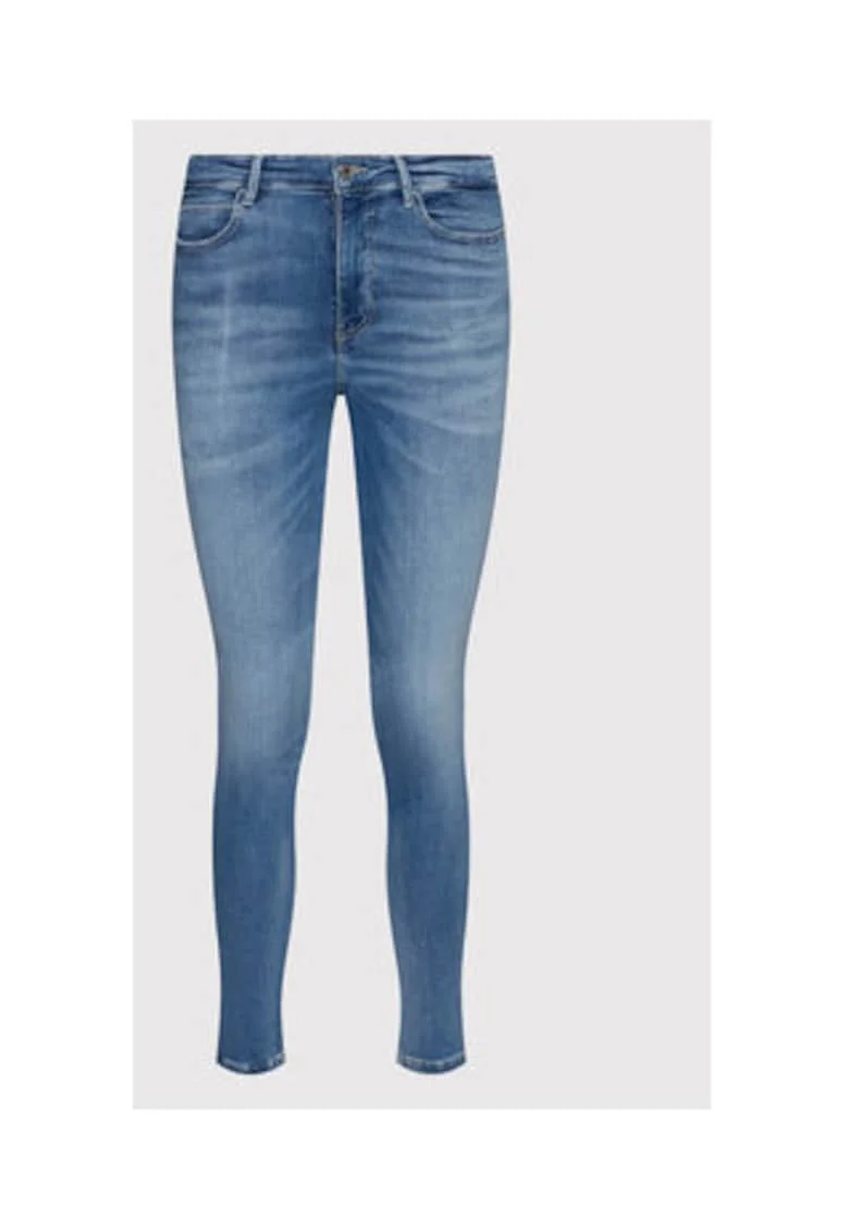 Скъсани скини дънки с избелял вид