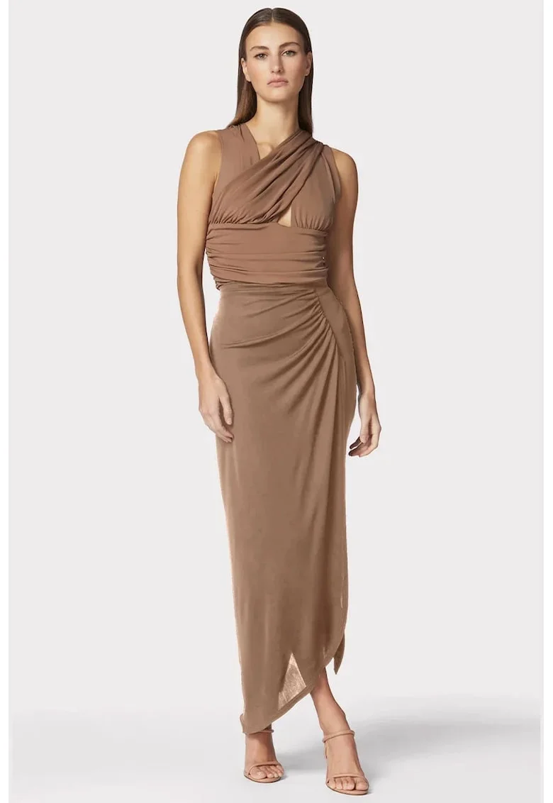 Jersey Long Skirt With Drapped Detail & Side Slit