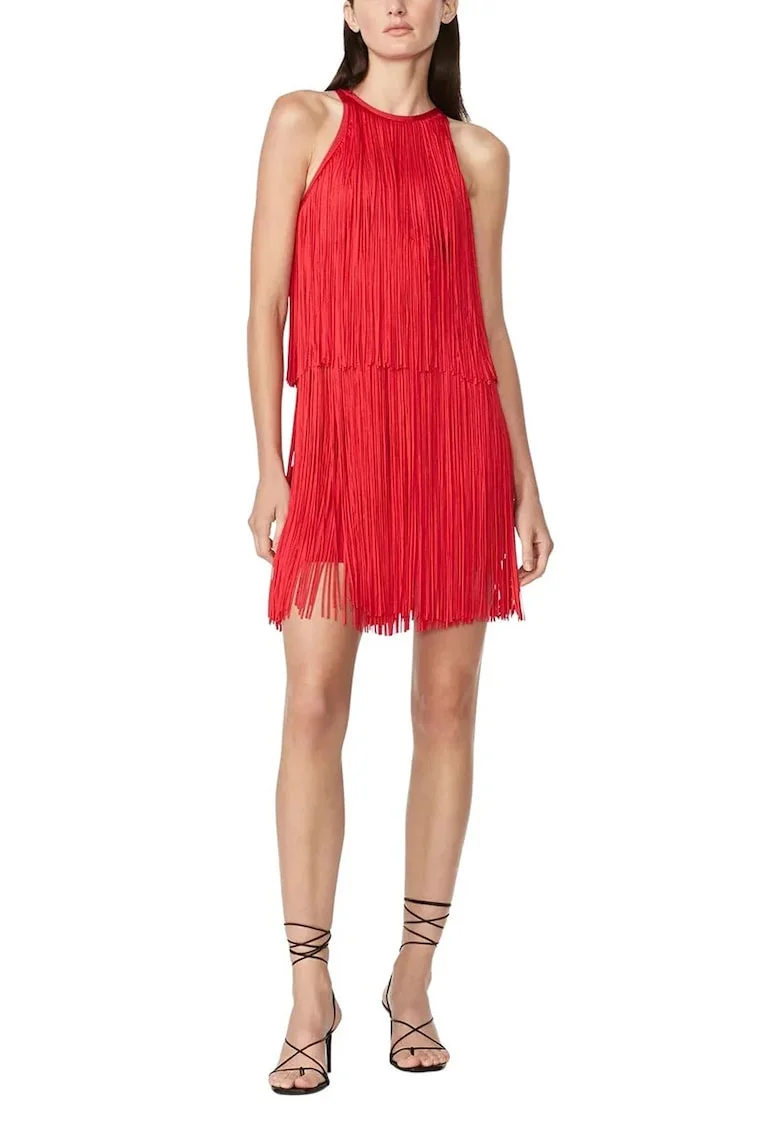 Mini Dress With Fringe Design