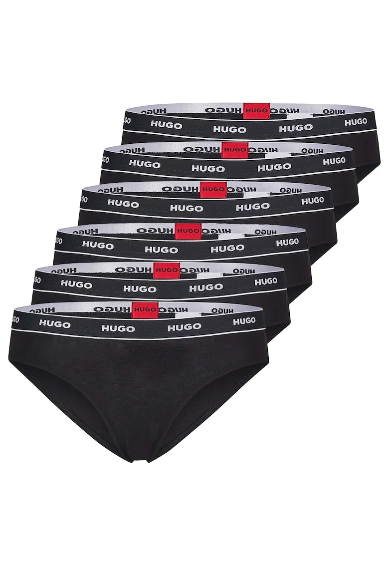 Бикини с памук Stripe 13393 с лого на талията - 6 чифта