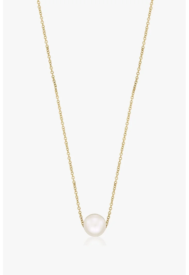 14K Gold Necklace Embellished With One Pearl