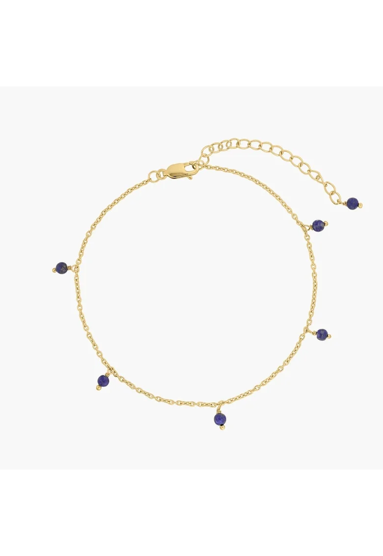 Сребърна гривна за глезен Golden Gem Droplet