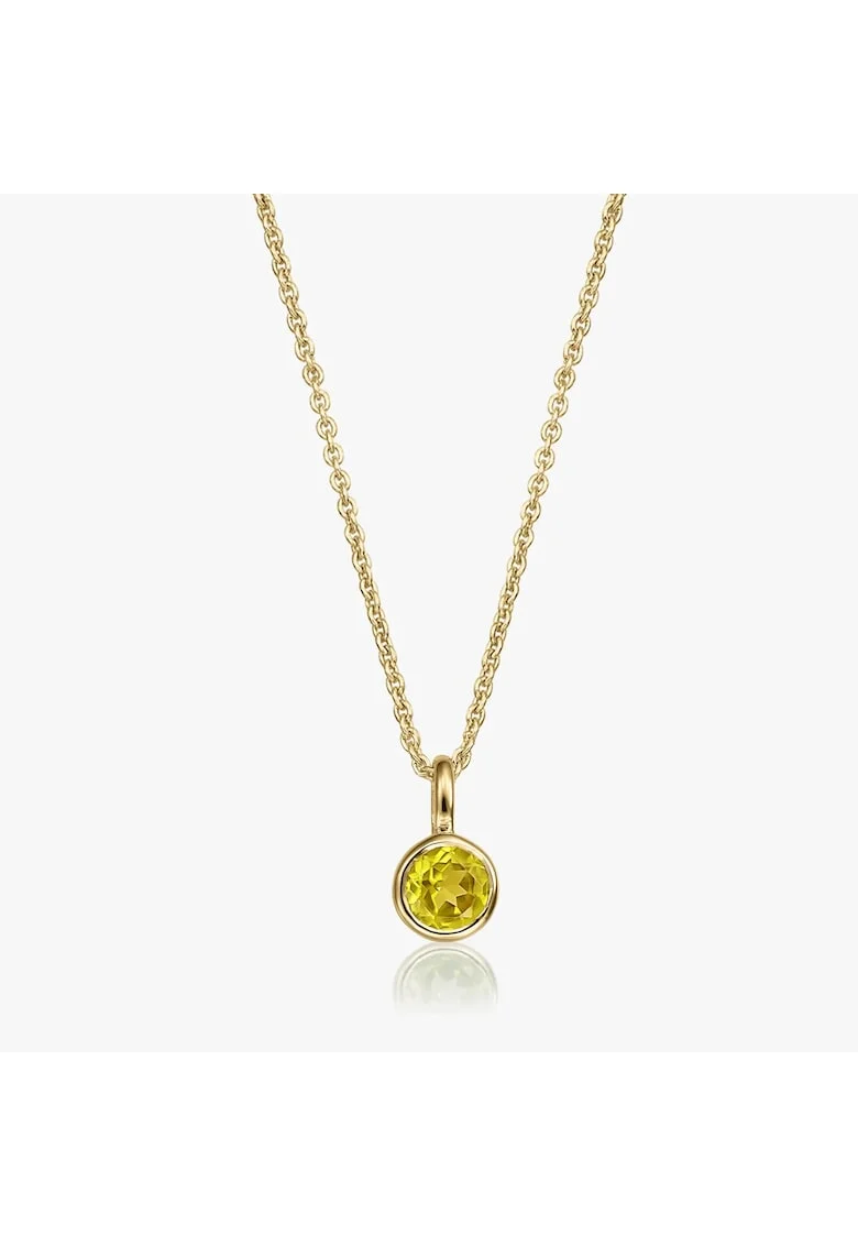 Сребърна огърлица Birthstone Golden ноември