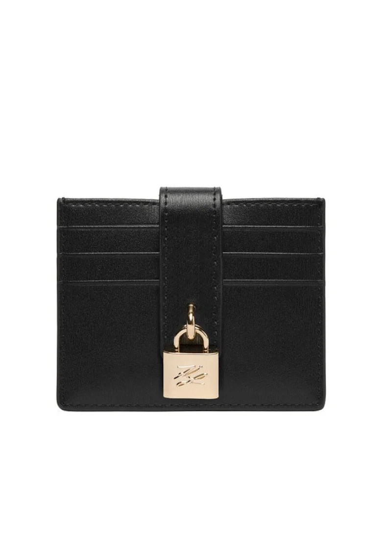 Дамски портфейл -  калъф за карти - черен/златист - 992 B1W32025