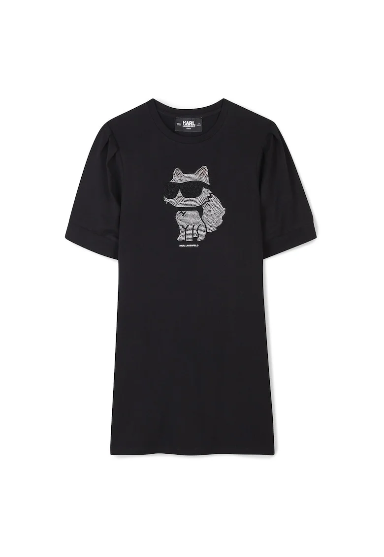 Детска рокля за момичета Karl Lagerfeld - Z30458 09 - Органичен памук/модал - Черна