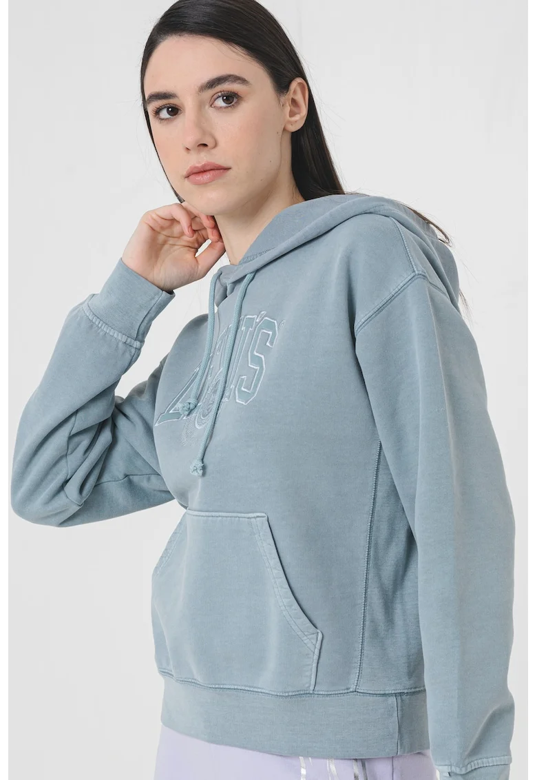 Свободно памучно худи с джоб кенгуру