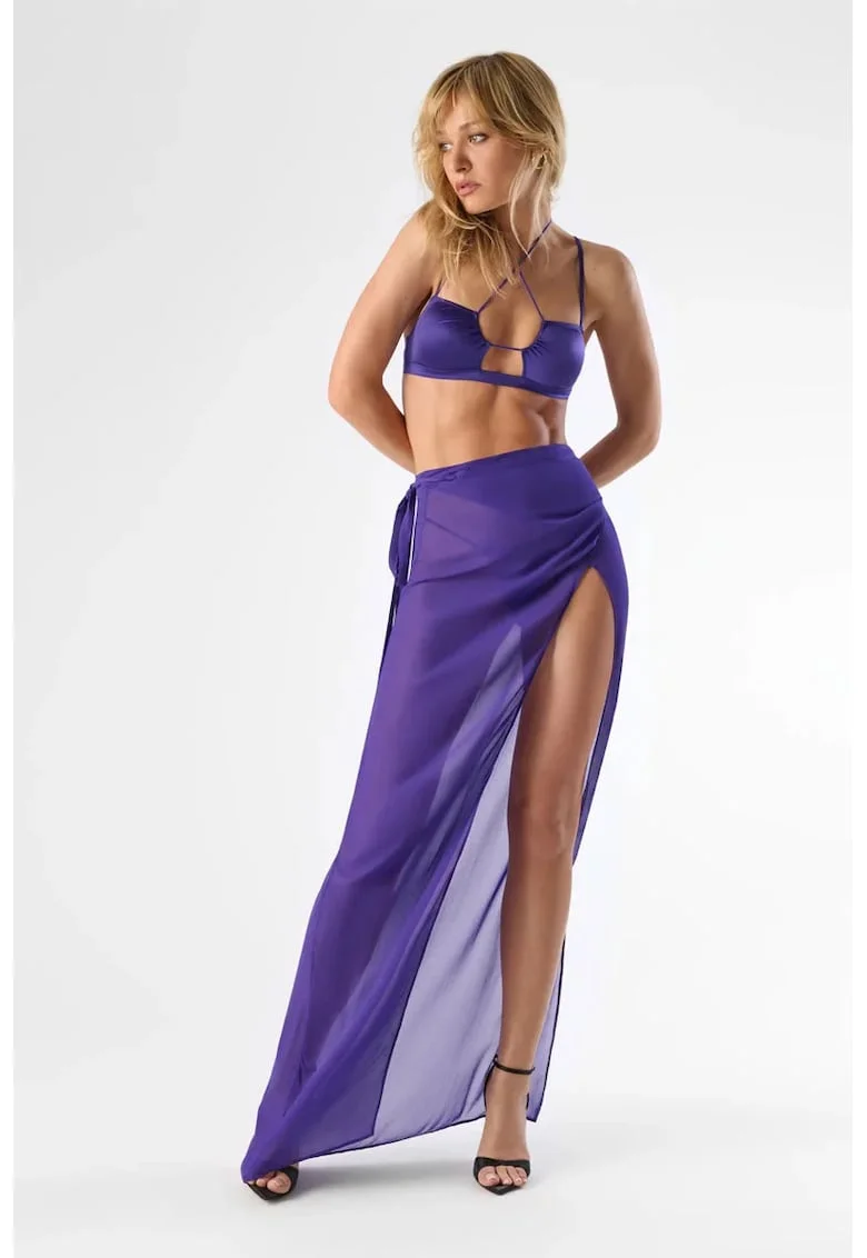 See-through Maxi Skirt With Waistcord
