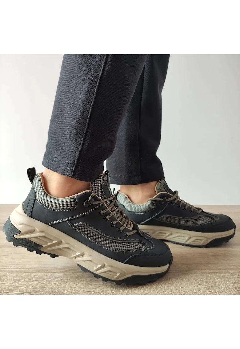 Ежедневни мъжки обувки  8805 Black + Beige - Черно + Бежово