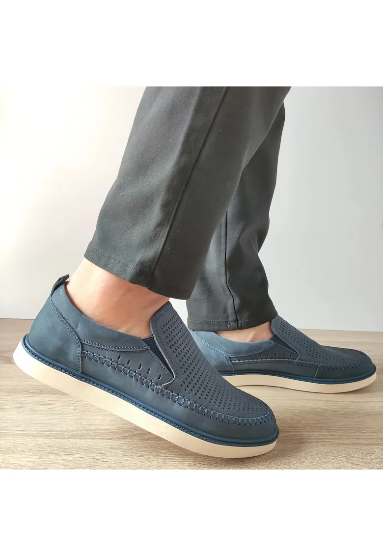 Мъжки перфорирани обувки  Z1248703-5 Navy Blue - Navy Blue