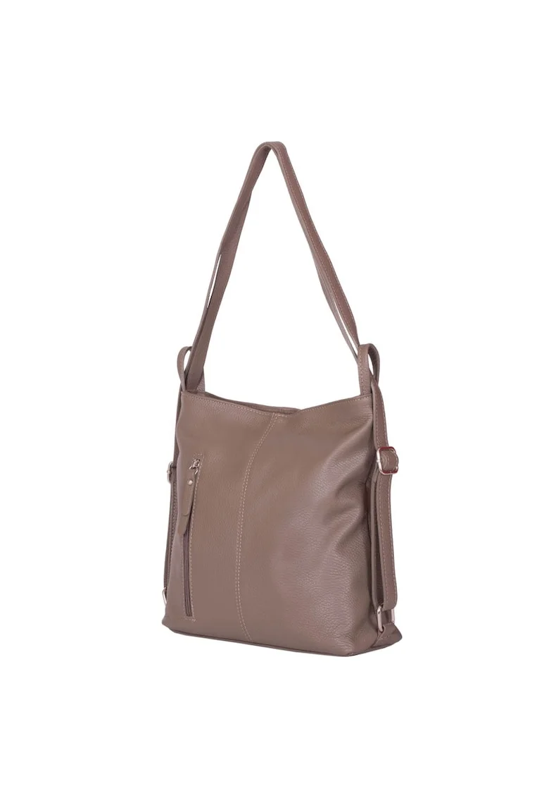 Чанта-раница 2 в 1 от естествена кожа Alesandra beige