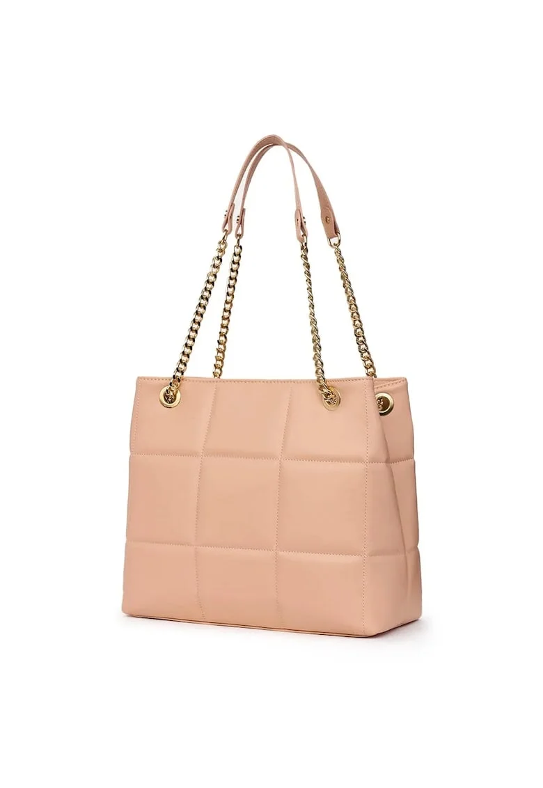 Капитонирана кожена чанта Pink Azalea