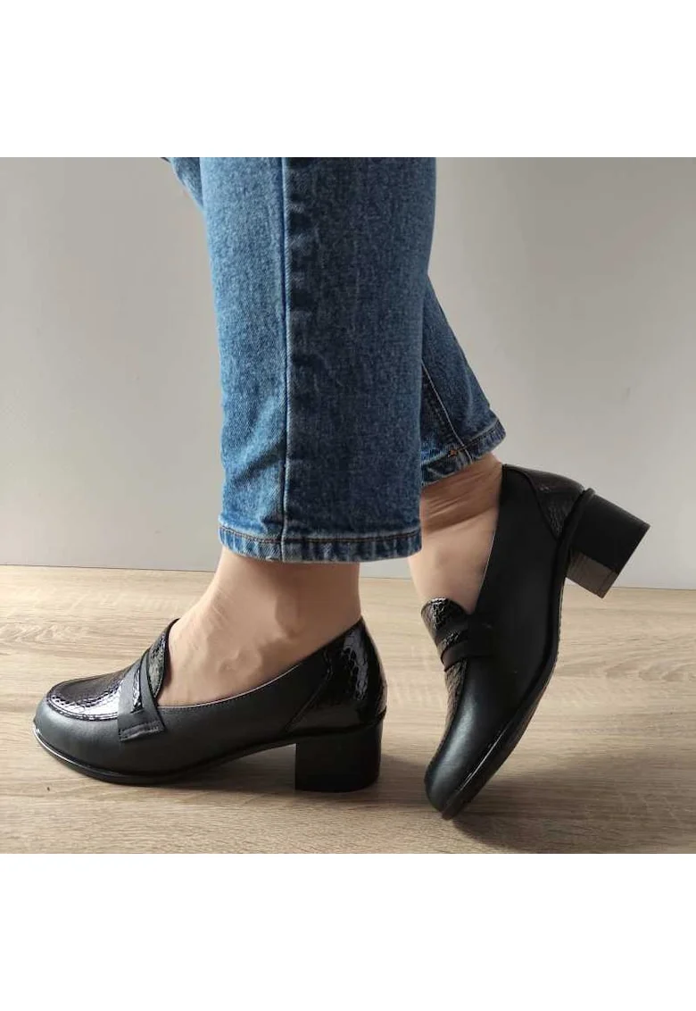 Ежедневни дамски обувки  125009 Black + Croco - Черни