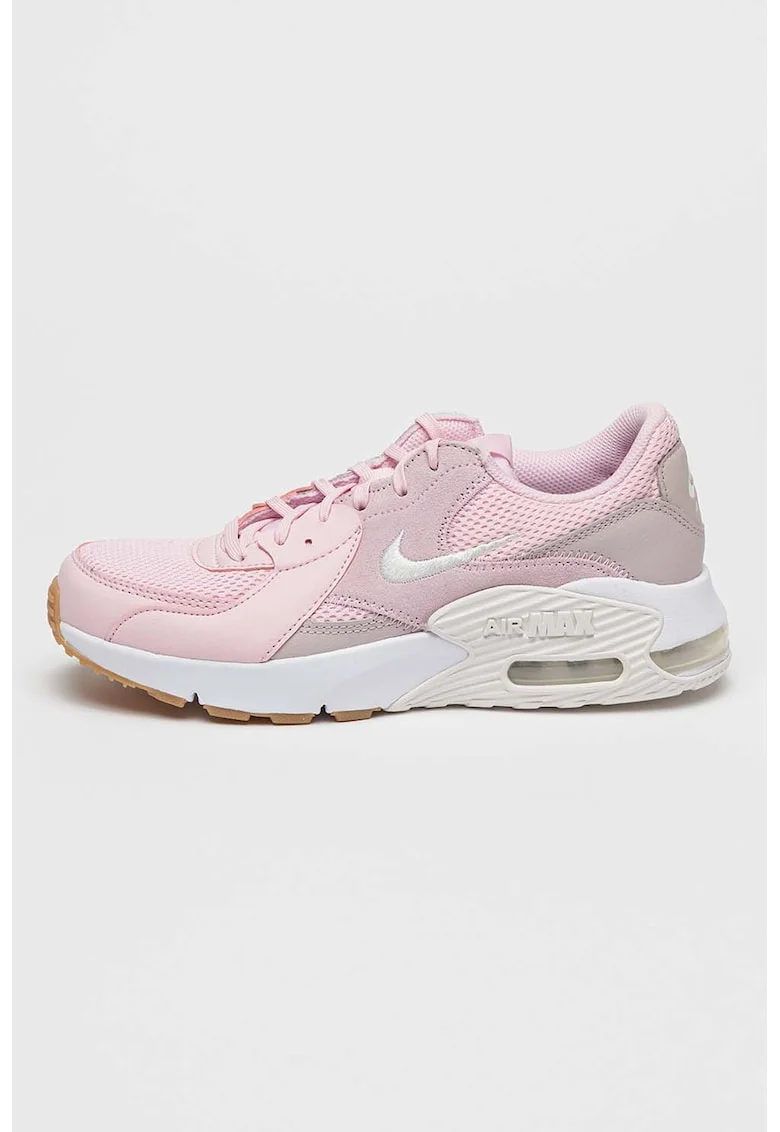 Кожени спортни обувки Air Max Excee с велур - Пастелнорозов/Бял/Прашно розово