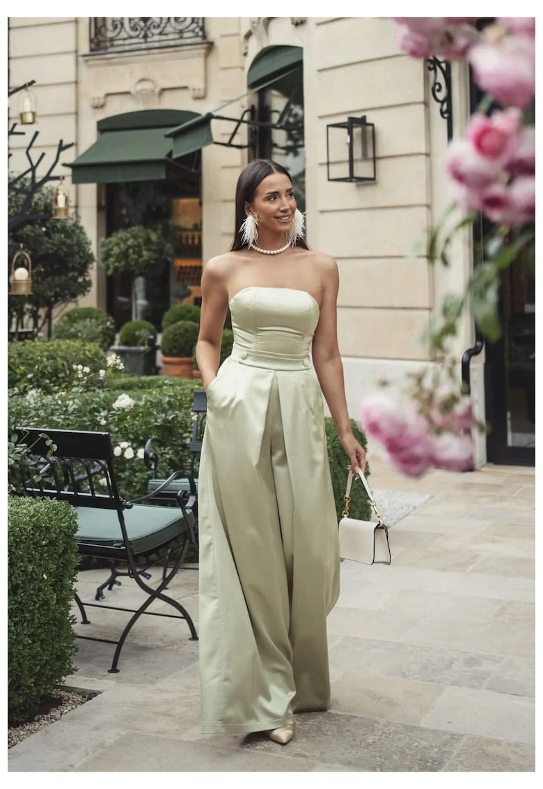 Pantaloni Satinati Verde Aloe