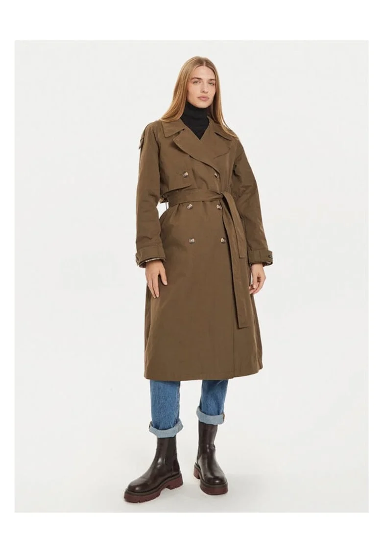 Trench Bianca PL402446 Зелен стандартен крой - полиестер