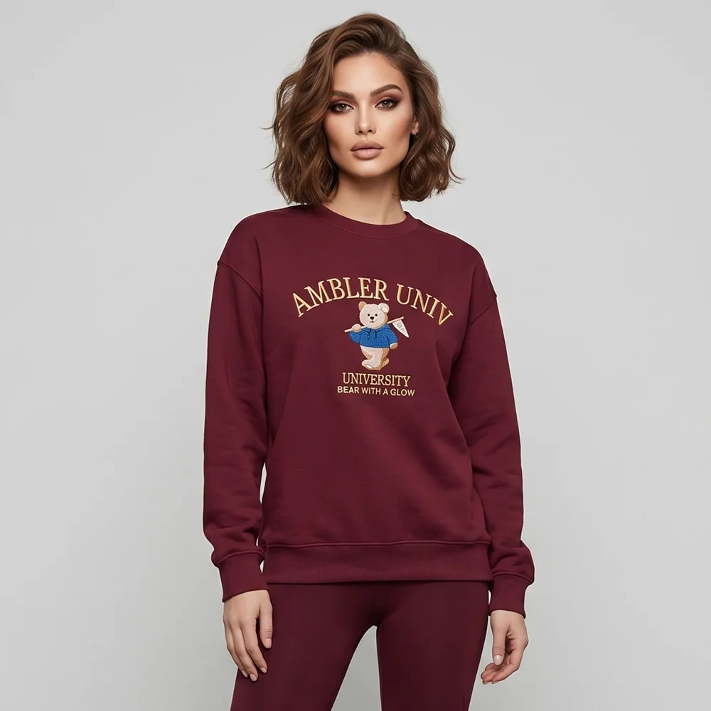 Дамска бордо блуза с бродерия AMBLER UNIV, Ft6006