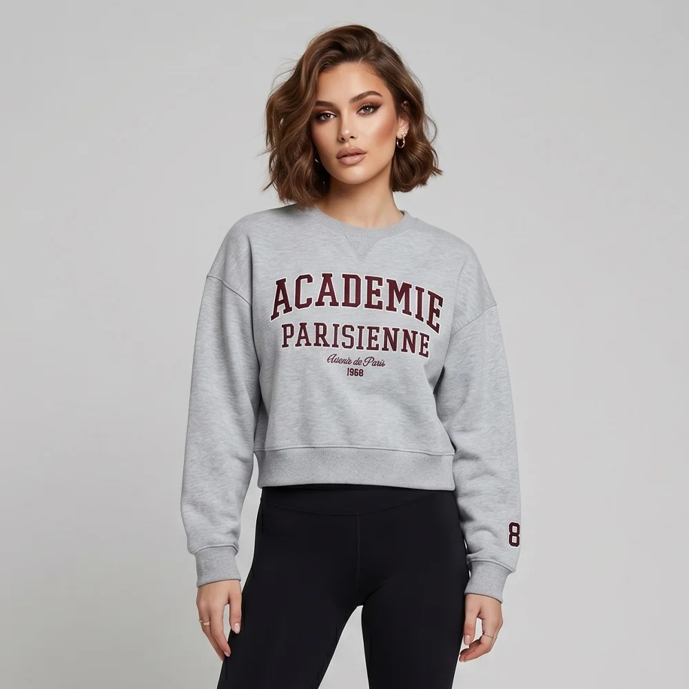 Дамска къса сива блуза ACADEMIE PARISIENNE, Ft6014