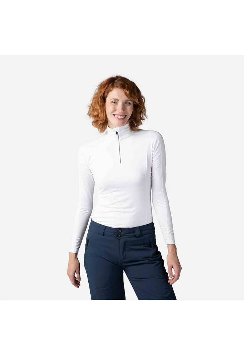 Спортна блуза  Classique 1/2 ZIP - с цип - за жени - цвят бял