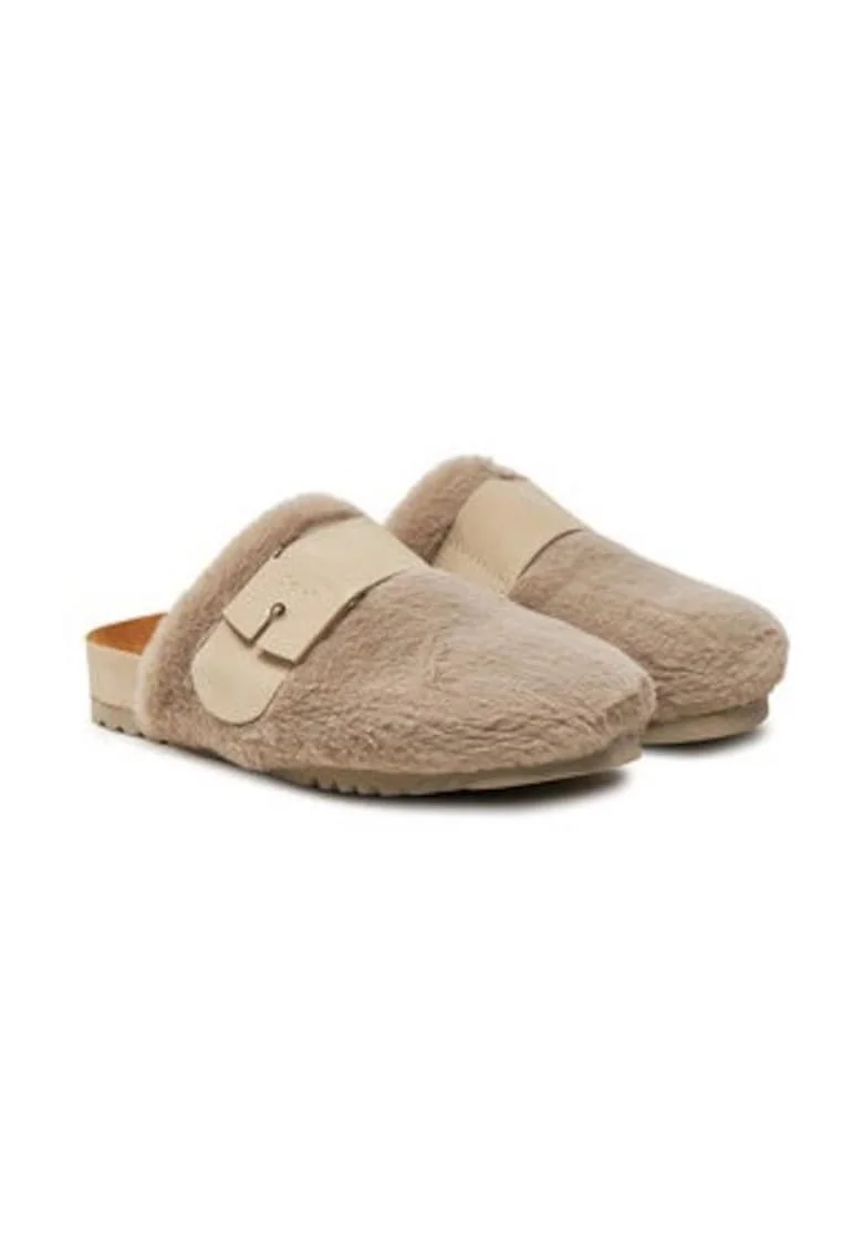 Дамски чехли  304706196 - Текстил - Бежов