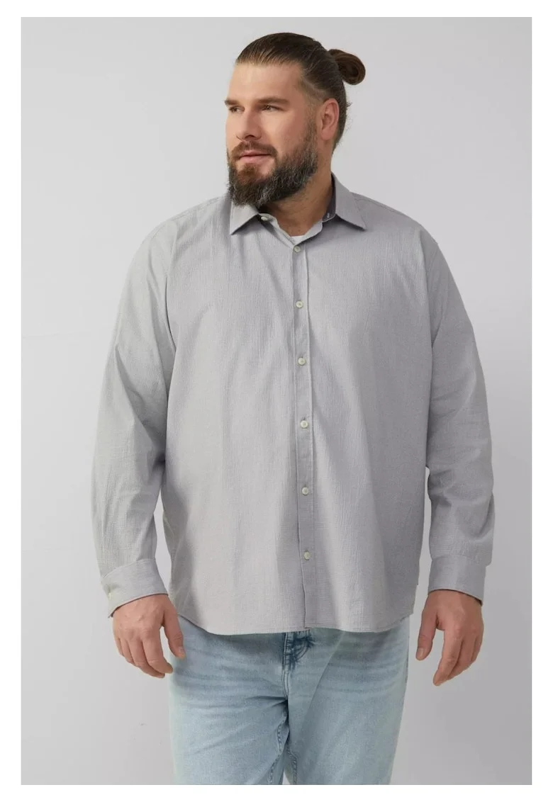 Big Sizes Camasa barbati big sizes - cu maneca lunga - Regular fit - Gri deschis