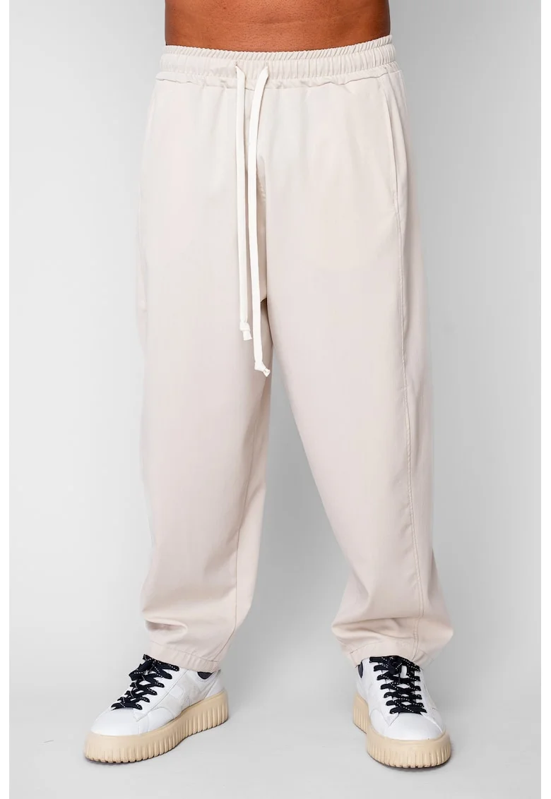 Дълги прави панталони Oversized от 100% Памук - 400гр/кв.м Premium Edition Бежово 20251
