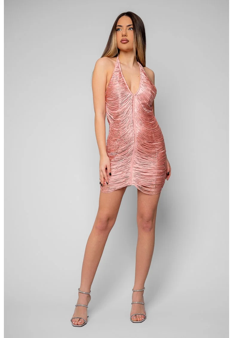 Мини рокля с ресни тип апликации Rose Quartz 20382