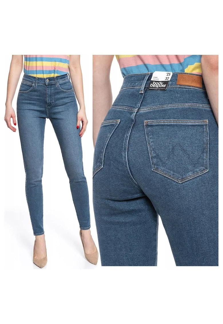 Дамски дънки -  Skinny - 100% памук - цип - дълги - 5 джоба - високо качество - сини